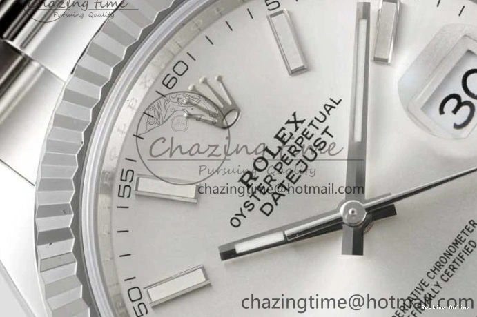 0227 DateJust 41 126334 Clean 1:1 Best Edition 904L Steel Silver Stick Dial on Oyster Bracelet VR Modern 2434